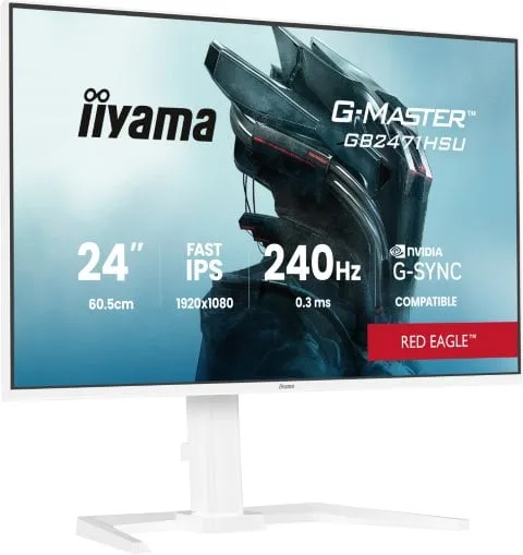 Iiyama GB2471HSU-W1 - 24" FHD 240Hz Fast IPS 0.3ms Pivot G-Sync