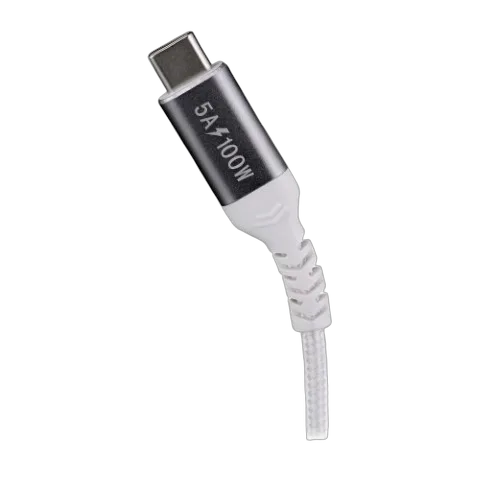 T'nB Câble USB-C vers USB-C - 100W - Tressé - 2m - Blanc — vue 3