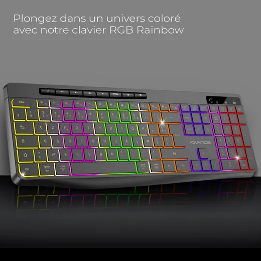 Advance R-Type Wireless - Membrane - Sans-Fil - RGB - Noir — vue 3