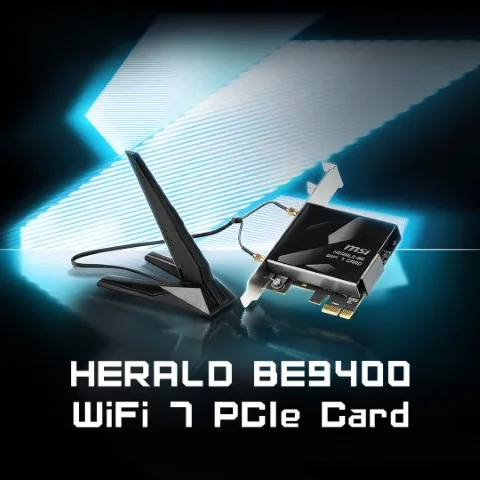 MSI Herald BE9400 WiFi 7 Carte PCIe — vue 4