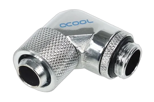 Alphacool Fitting 13/10mm - 90° rotatif - G1/4" - Chrome