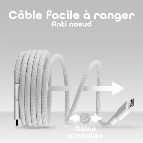T'nB Câble USB-C vers USB-C - 1,5m - Blanc — vue 3