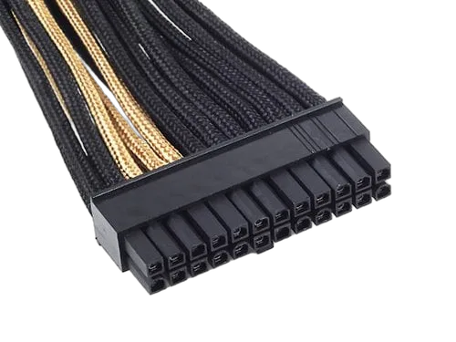 Silverstone Cable tressé ATX 24-Pin 300mm - GOLD/Black — vue 4