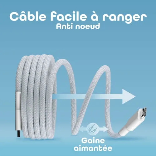 T'nB Câble USB-C vers USB-C - 1,5m - Bleu — vue 3