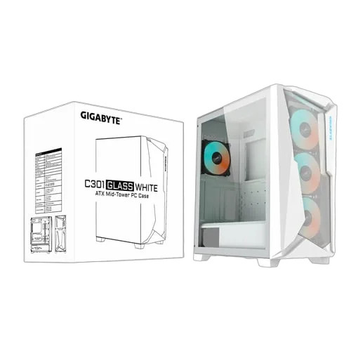 Gigabyte C301 GLASS WHITE V2 - MT/Sans Alim/E-ATX — vue 8