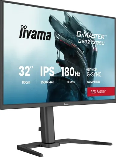 Iiyama G-Master GB3272QSU-B1 - 32" QHD 180Hz IPS 0.5ms G-Sync — vue 3