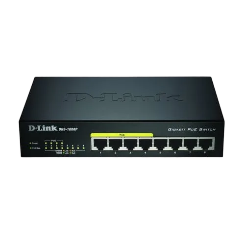 D-Link 8 Ports Gigabit/4 Ports PoE+ - DGS-1008P