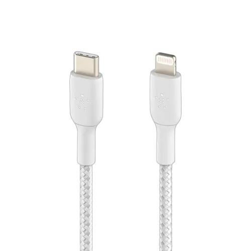 Belkin Lightning to USB-C Cable Braid 2M White — vue 3