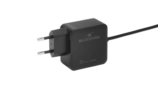 Bluestork Chargeur GaN/Power Delivery USB-C - 65W - 1,5m - Noir