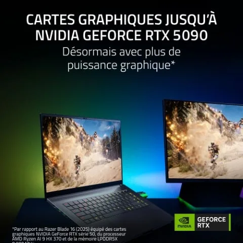Razer Blade 16 - 16" OLED 2.5K U9 386H RTX 5090 32Go 2To W11 — vue 9