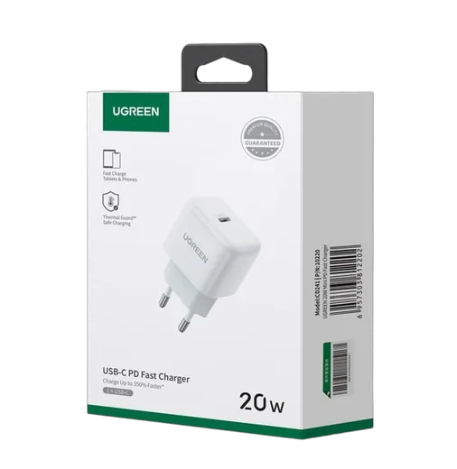 UGREEN Mini chargeur rapide secteur 20W - USB-C - Blanc — vue 2