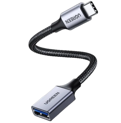 UGREEN Câble UBS-C vers USB 3.0 OTG Tressé Nylon - 10cm - Noir