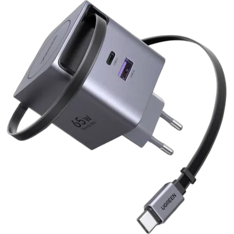 Chargeur mural 65W 2 ports USB-A/USBC+Câble USB-C