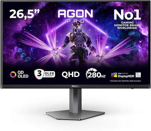 AOC AGON PRO AG276QZD2 - 27" QD-OLED QHD 280Hz 0.03ms HDR10 Adaptive Sync Light FX — vue 1