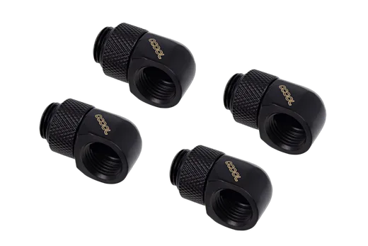 Alphacool Fitting coudé rotatif 90° noir -  14mm - 4 pièces