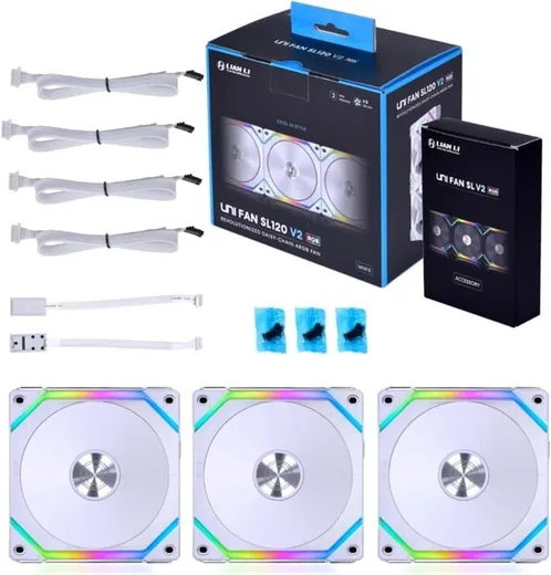 Lian-Li UNI FAN SL120 V2 RGB - Blanc - Pack de 3 — vue 8