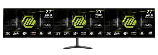 MSI 3 x MAG 274QF X24 - 27" QHD 240Hz FreeSync Premium + Support 3 écrans