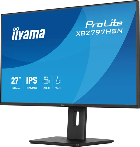 Iiyama Prolite XB2797HSN-B1 - 27" QHD 75Hz IPS 1ms Pivot USB-C 65W — vue 4