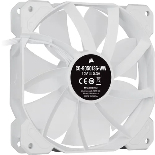 Corsair iCUE SP120 RGB ELITE Performance Pack triple-Blanc — vue 3