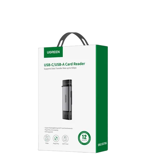 UGREEN USB-C + USB 3.0 - Lecteur SD et MicroSD - 512G - Gris — vue 2
