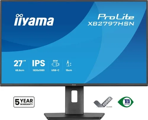 Iiyama Prolite XB2797HSN-B1 - 27" QHD 75Hz IPS 1ms Pivot USB-C 65W
