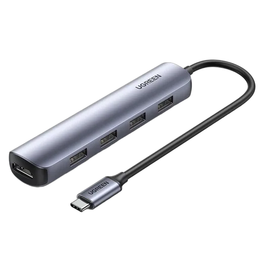 UGREEN 5 ports USB-C vers HDMI + 4 x USB 3.0 - 4K 30Hz - 0.15m - Gris