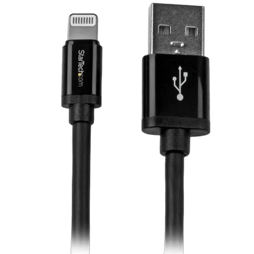StarTech 2m Black 8-pin Lightning to USB Cable