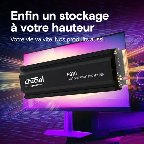 Crucial P310 CT2000P310SSD5 - 2To NVMe M.2 — vue 2