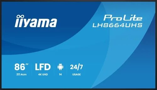 Iiyama LH8664UHS-B3AG - 85.6" 4K IPS 8ms Android14 iiShare