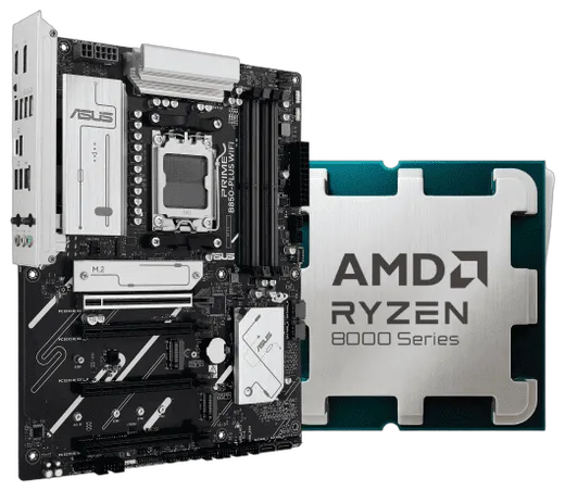 Asus PRIME B850-PLUS WIFI + Ryzen 5 8400F tray — vue 1