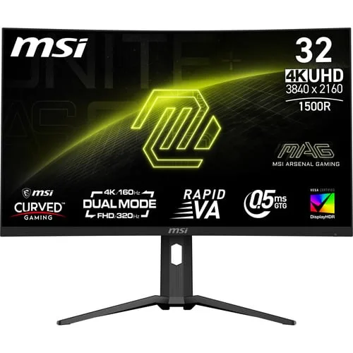 MSI MAG 321CUPDF - 32" CURVE 4K/160Hz ou FHD/320Hz Fast-VA USB-C
