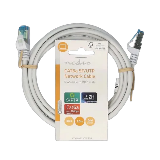 Nedis Câble RJ45 Cat6a S/FTP - 2m - Blanc