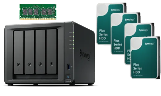 Synology DS423+ - 4 Baies avec 4 Disques de 4To + 4Go RAM