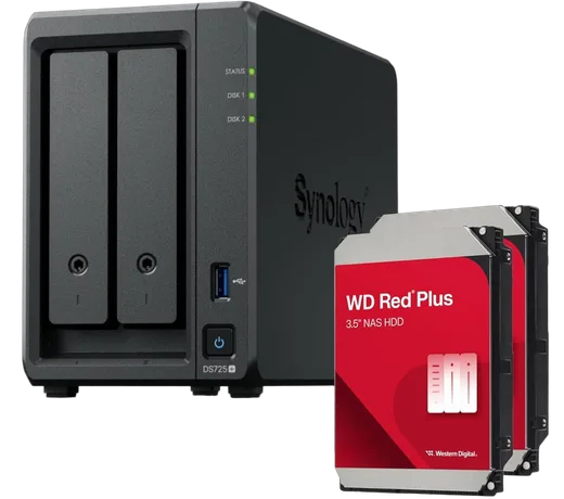 Synology DS725+ - 2 baies avec 2 disques de 4To RED Plus