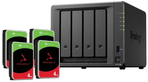 Synology DS425+ - 4 Baies avec 4 disques de 4To IronWolf
