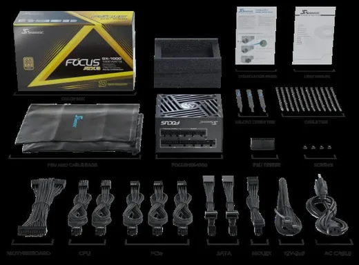 Seasonic ATX 1000W 80+ Gold - FOCUS-GX-1000-V4 — vue 3