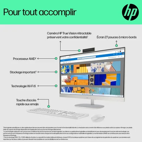 HP 27-cr0042nf - 27" FHD R5-7520U 16Go 512Go W11 Blanc — vue 4