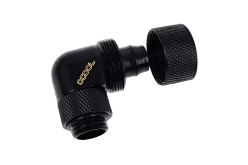 Alphacool Eiszapfen fitting compression - 16/10mm - 90° rotatif G1/4 - Pack de 4 - Noir — vue 4