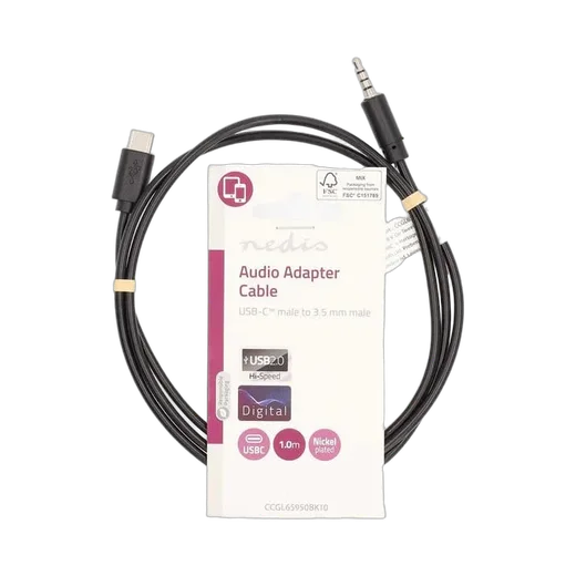Nedis Câble USB-C vers Jack 3.5mm mâle/mâle - 1m - Noir — vue 1