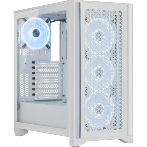 Corsair iCUE 4000D Airflow RGB TG Blanc - MT/Sans Alim/ATX — vue 1