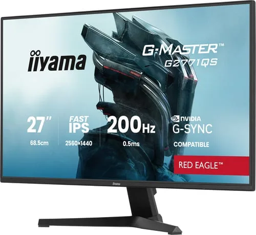 Iiyama G-Master G2771QS-B1 - 27" WQHD 200Hz Fast IPS 0.5ms G-Sync Adaptive Sync — vue 2