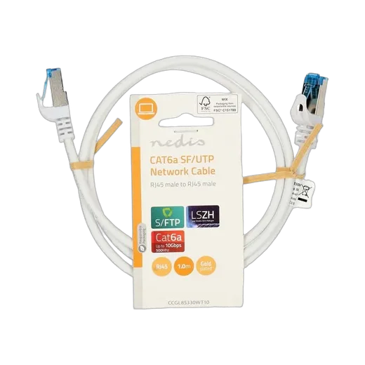 Nedis Câble RJ45 Cat6a S/FTP - 1m - Blanc