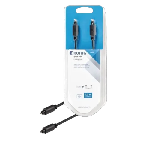 Câble optique Toslink mâle/mâle - 1m - Gris
