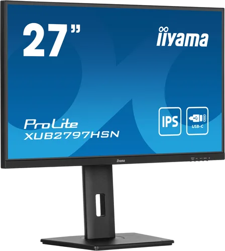 Iiyama XUB2797HSN-B2 - 27" FHD 110Hz 1ms IPS USB-C dock et RJ45 Adaptive Sync — vue 3