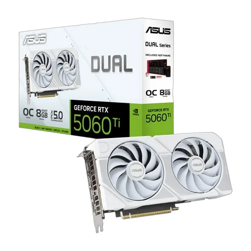 Asus Dual GeForce RTX 5060 Ti 8Go OC Blanc