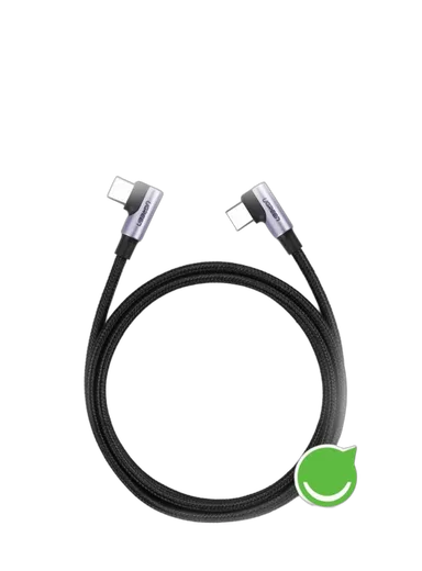 UGREEN Câble à angle USB-C vers USB-C Tressé - 60W - 1m - Noir — vue 2