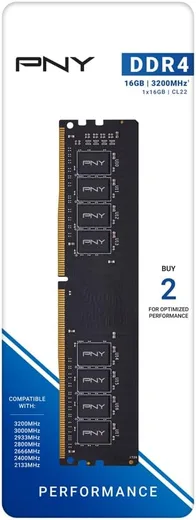 PNY Performance 1x16GB DDR4 3200Mhz CL22 BULK — vue 2