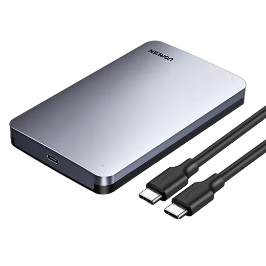 UGREEN USB-C 3.1 Gen 2 vers USB-C pour HDD et SSD - 2.5"SATA - 6To - 0.50m - Gris