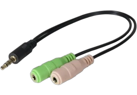 Adaptateur Jack 3.5 (3pts) vers micro et casque mâle/femelle — vue 1