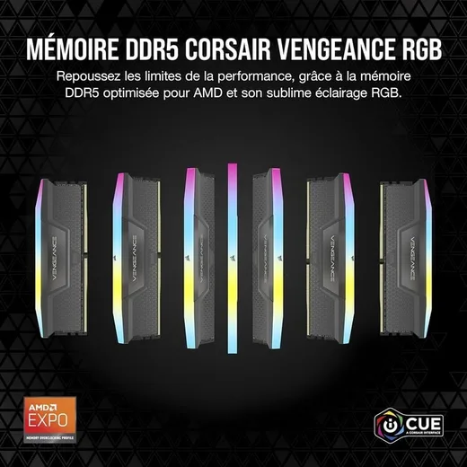 Corsair Vengeance RGB 32Go (2x16Go) DDR5 6000MHz — vue 3